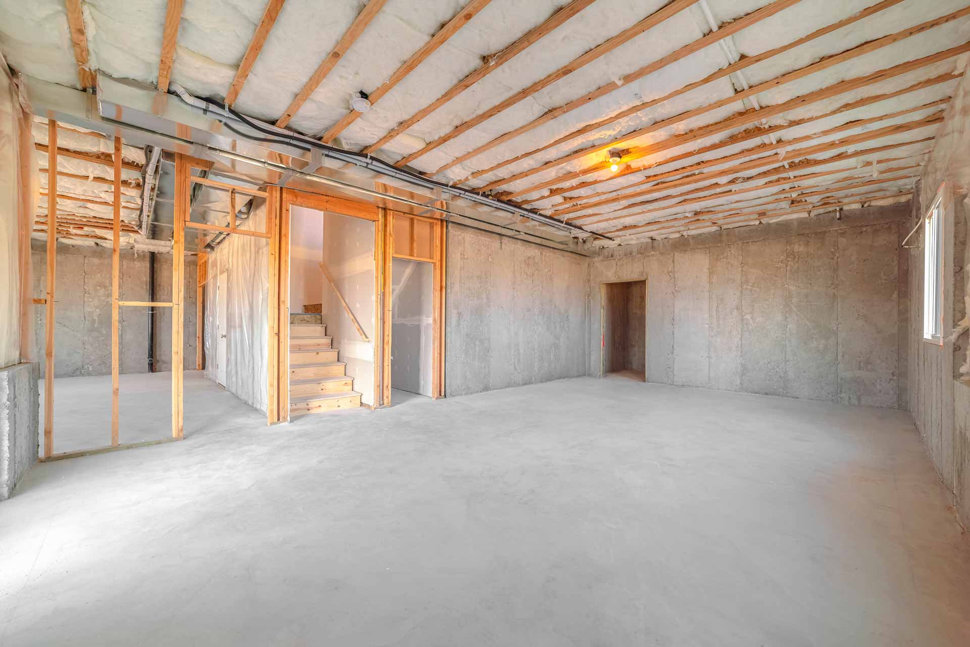 Basement in newly constructed home