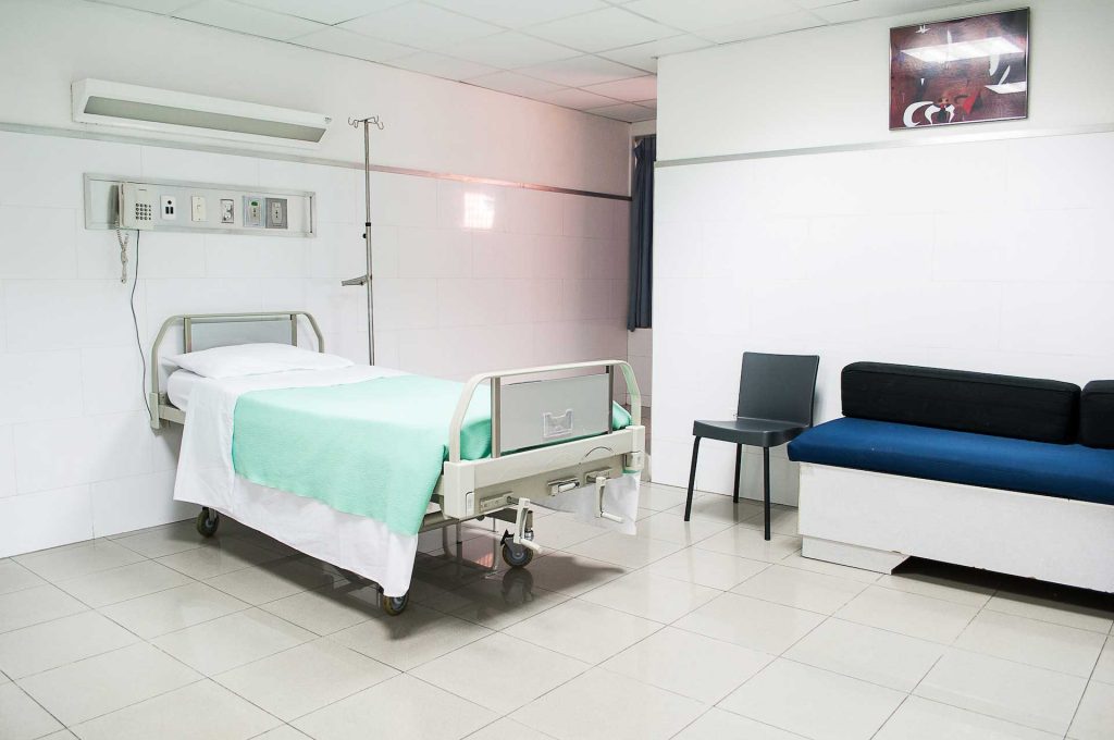 Interior of vacant hospital room