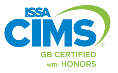 Badge representing a Cleaning Industry Management Standard (CIMS) Green Building (GB) with Honors certification from ISSA