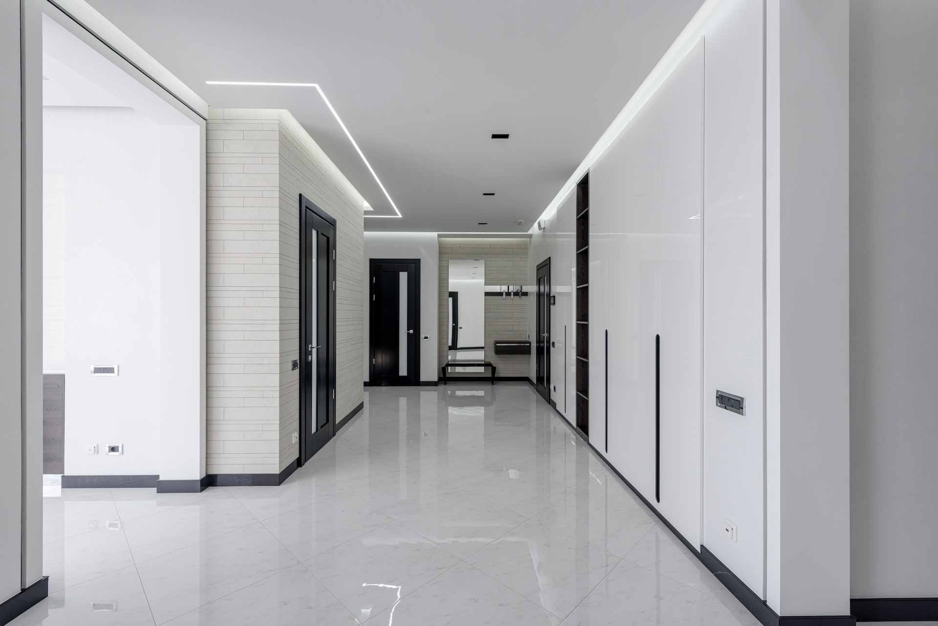 Modern building with clean VCT floor