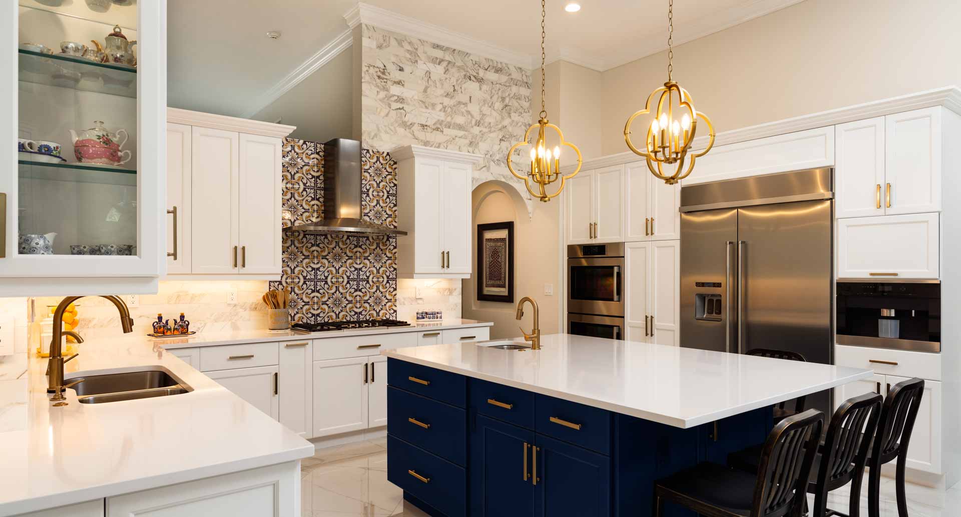 Clean kitchen with quartz countertops